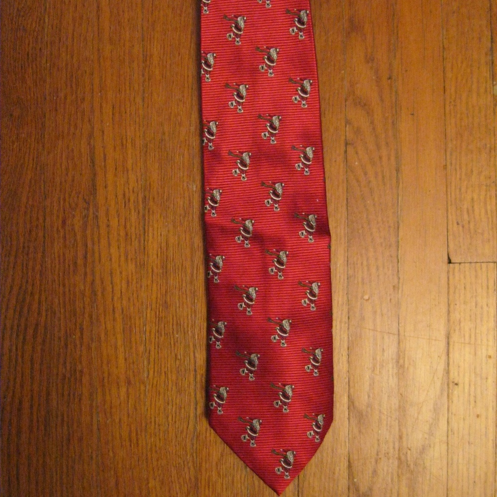 Santa on Ice Skates Men's Tie Skating Christmas